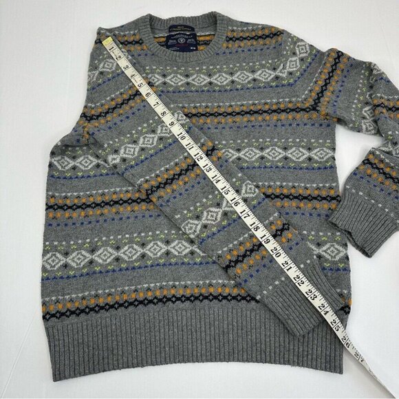 American Eagle Men’s Gray Fair Isle Crew Neck Coastal Grandpa Knit Sweater M/C40 - Picture 10 of 10